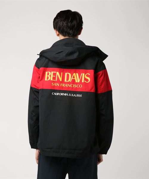 BEN DAVIS/PROJECT LINE（ベンデイビスプロジェクトライン）の「BEN DAVIS PROJECTLINE HOOD JACKET/ベンデイビス 切替しフードジャケット（マウンテンパーカー・メンズ・ネイビー/ブラック系その他/ブラック×レッド・MEDIUM/LARGE/X-LARGE）」の10枚目の写真