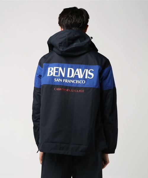 BEN DAVIS/PROJECT LINE（ベンデイビスプロジェクトライン）の「BEN DAVIS PROJECTLINE HOOD JACKET/ベンデイビス 切替しフードジャケット（マウンテンパーカー・メンズ・ネイビー/ブラック系その他/ブラック×レッド・MEDIUM/LARGE/X-LARGE）」の9枚目の写真