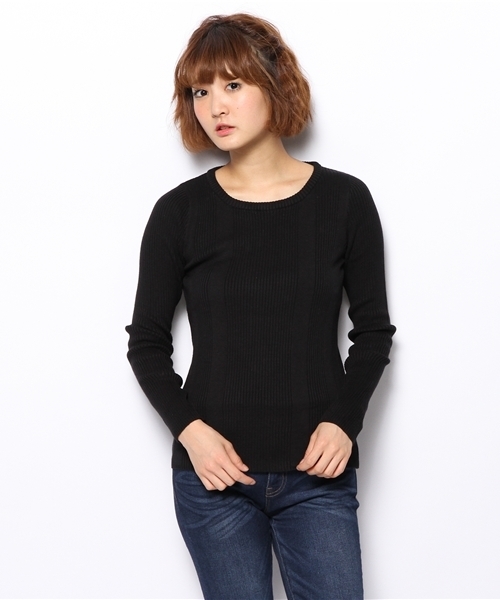 Chico（チコ）の「リブクルーニット（ニット/セーター・レディース・ホワイト/ブラック/グリーン・FREE）」の10枚目の写真