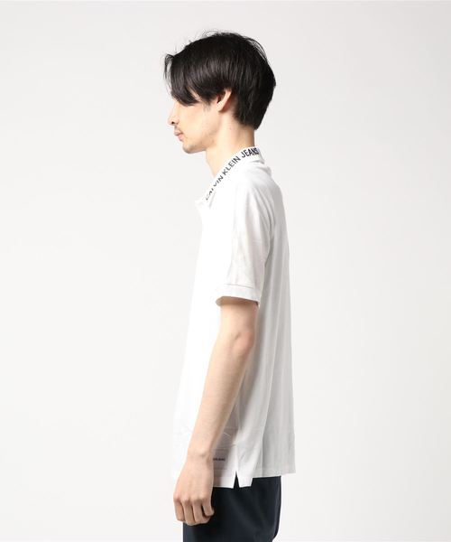 Calvin Klein Jeans(カルヴァンクラインジーンズ)の「ロゴ ニット ポロシャツ(ポロシャツ・メンズ・ホワイト/ブラック・S/M/L/XL)」の3枚目の写真