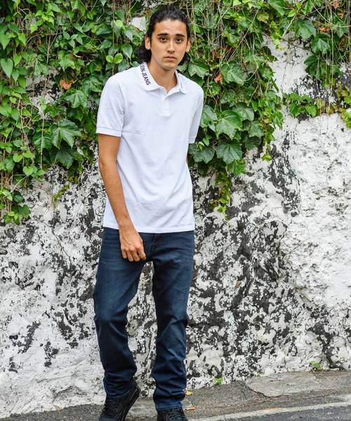 Calvin Klein Jeans(カルヴァンクラインジーンズ)の「ロゴ ニット ポロシャツ(ポロシャツ・メンズ・ホワイト/ブラック・S/M/L/XL)」の7枚目の写真