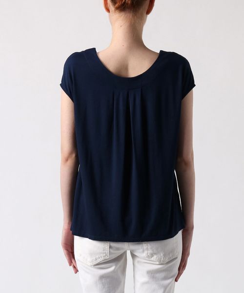 three dots（スリードッツ）の「リファインドジャージー スリーブレストップ（Tシャツ/カットソー・レディース・ネイビー/ブラック/ライトブラウン・SMALL/X-SMALL）」の8枚目の写真