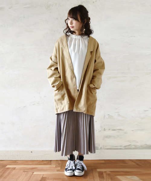 and it_(アンドイット)の「オーバーサイズワークジャケット(テーラードジャケット)」|ベージュ