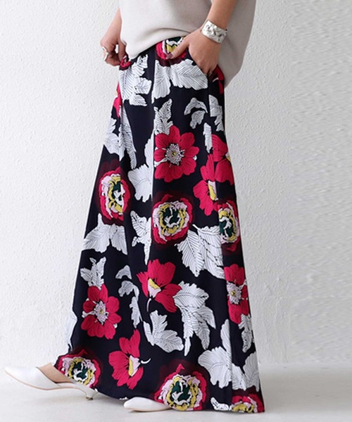 スカート スカートレトロ花柄ロングスカート スカート Antiqua アンティカ のファッション