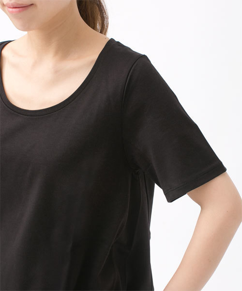 NANO universe(ナノユニバース)の「Anti Soaked UネックAラインTee(Tシャツ/カットソー・レディース・モカ/グレイッシュベージュ/ブルー/ネイビー/オレンジ系その他/ブラック・FREE)」の16枚目の写真
