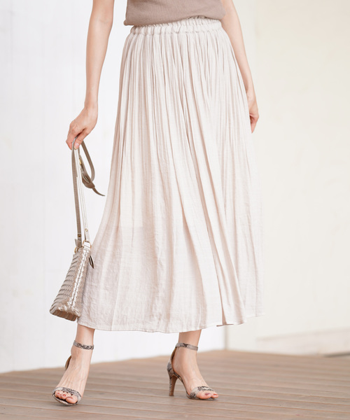 rps（アールピーエス）の「スラブ消しプリーツスカート（スカート・レディース・ブラック/グレイッシュベージュ/グリーン/ブルー/マスタード・M）」の2枚目の写真