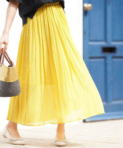 rps（アールピーエス）の「スラブ消しプリーツスカート（スカート・レディース・ブラック/グレイッシュベージュ/グリーン/ブルー/マスタード・M）」の5枚目の写真