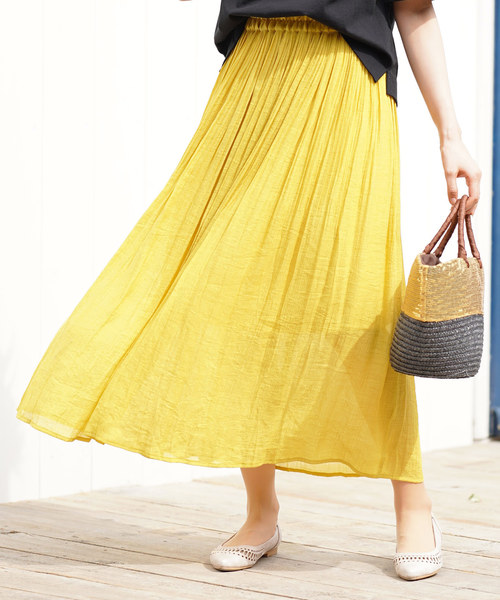 rps（アールピーエス）の「スラブ消しプリーツスカート（スカート・レディース・ブラック/グレイッシュベージュ/グリーン/ブルー/マスタード・M）」の11枚目の写真