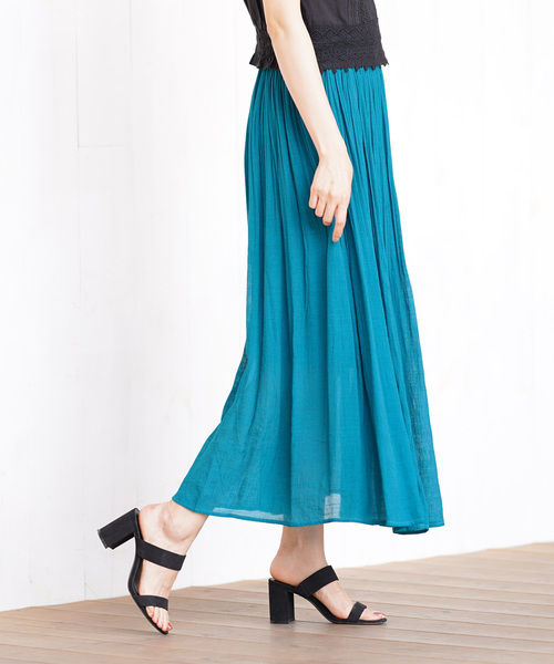 rps（アールピーエス）の「スラブ消しプリーツスカート（スカート・レディース・ブラック/グレイッシュベージュ/グリーン/ブルー/マスタード・M）」の13枚目の写真