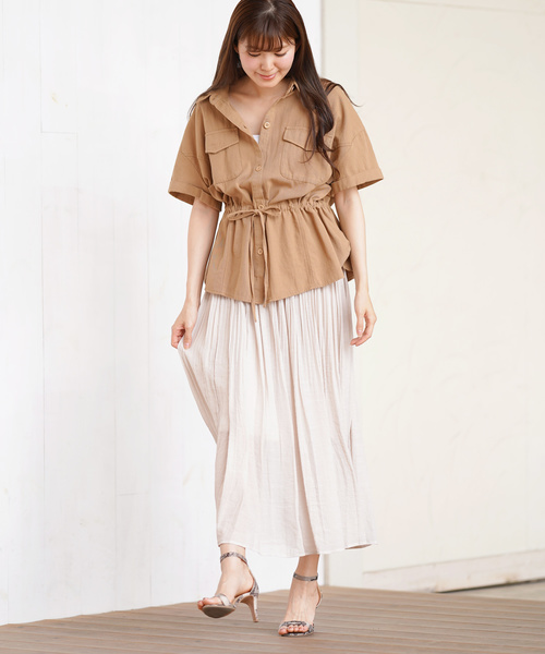 rps（アールピーエス）の「スラブ消しプリーツスカート（スカート・レディース・ブラック/グレイッシュベージュ/グリーン/ブルー/マスタード・M）」の16枚目の写真