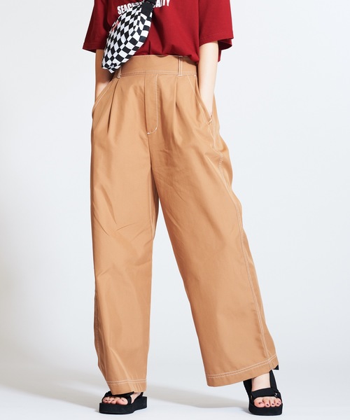 Wego ウィゴー の Wego ステッチタックワイドパンツ スラックス Wear