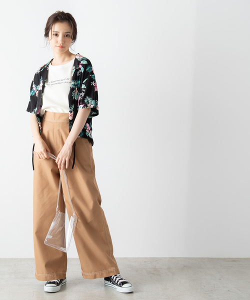 WEGO（ウィゴー）の「WEGO/ステッチタックワイドパンツ（スラックス・レディース・ベージュ/カーキ/ブラック/ホワイト/ダークベージュ・LARGE/SMALL/MEDIUM）」の14枚目の写真