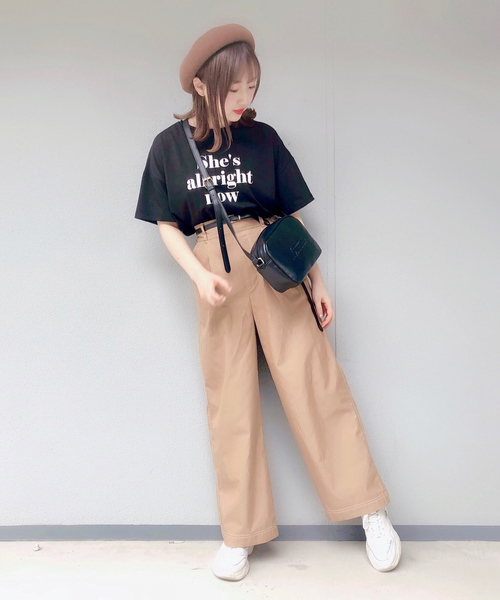 WEGO（ウィゴー）の「WEGO/ステッチタックワイドパンツ（スラックス・レディース・ベージュ/カーキ/ブラック/ホワイト/ダークベージュ・LARGE/SMALL/MEDIUM）」の11枚目の写真