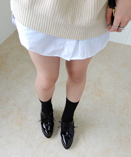 minia（ミニア）の「チャンキーヒールオックスフォードシューズ＜タッセルローファー・レースアップ＞　[ minia ]（ローファー・レディース・ブラック系その他2/ブラック系その他・L/LL/M/S）」の10枚目の写真