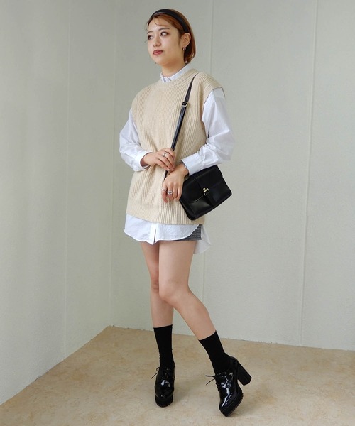 minia（ミニア）の「チャンキーヒールオックスフォードシューズ＜タッセルローファー・レースアップ＞　[ minia ]（ローファー・レディース・ブラック系その他2/ブラック系その他・L/LL/M/S）」の11枚目の写真