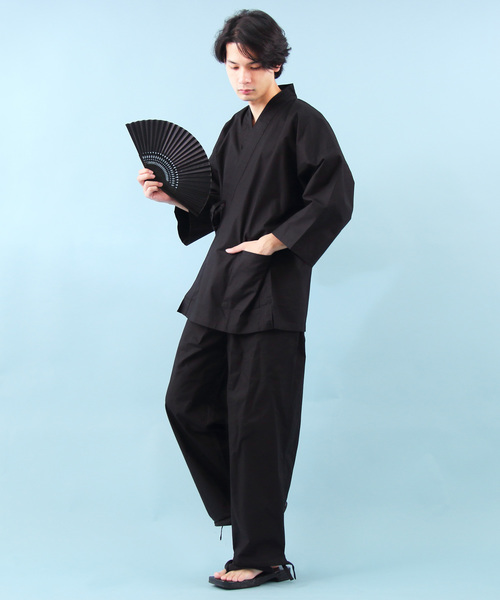 ８(eight)（エイト）の「コットン 作務衣 作業着 ネイビー 甚平（浴衣・メンズ・ブラック/ダークブラウン/ネイビー/グリーン・MEDIUM/LARGE/X-LARGE）」の15枚目の写真