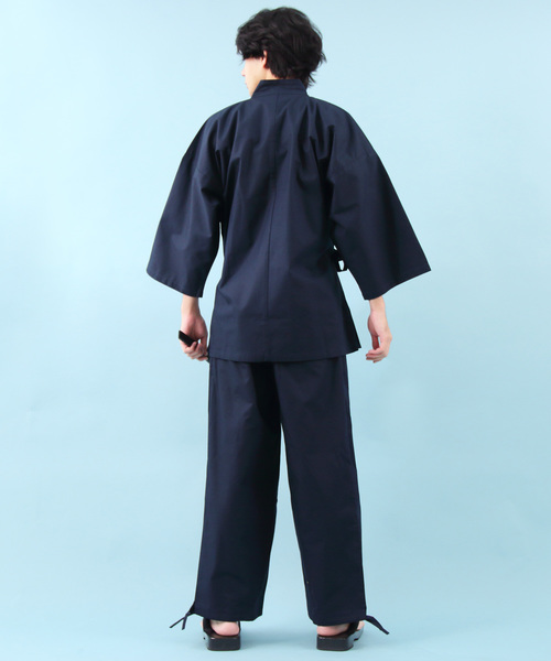 ８(eight)（エイト）の「コットン 作務衣 作業着 ネイビー 甚平（浴衣・メンズ・ブラック/ダークブラウン/ネイビー/グリーン・MEDIUM/LARGE/X-LARGE）」の22枚目の写真