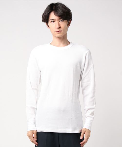 HANES（ヘインズ）の「【HANES/ヘインズ】ＢＥＥＦＹサーマルクルー　ＨＭ４－Ｑ１０３　ビーフィー（Tシャツ/カットソー・メンズ・ホワイト/ブラック/ネイビー/グレー・MEDIUM/LARGE/X-LARGE）」の2枚目の写真