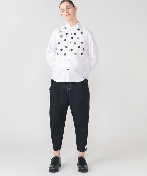 FRAPBOIS(フラボア)の「シールシャツ(シャツ/ブラウス・レディース・ホワイト/ブラック・1/2)」の8枚目の写真