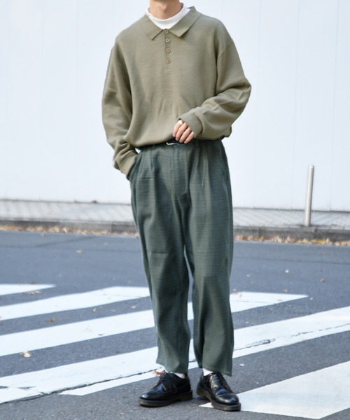 kutir(クティール)の「ポロニット(ニット/セーター・メンズ・ライトグレー/ダークグリーン/ダークブラウン・MEDIUM/LARGE)」の18枚目の写真