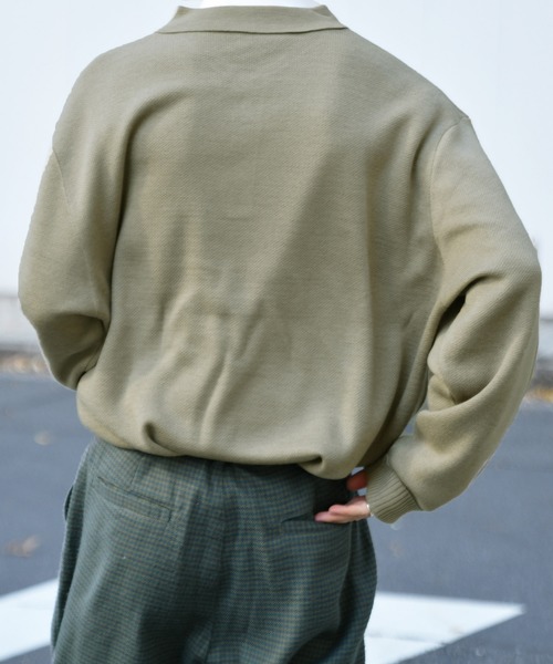 kutir(クティール)の「ポロニット(ニット/セーター・メンズ・ライトグレー/ダークグリーン/ダークブラウン・MEDIUM/LARGE)」の9枚目の写真