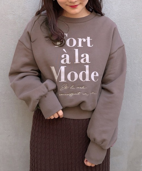one after another NICE CLAUP（ワンアフターアナザーナイスクラップ）の「アソートスウェット（Tシャツ/カットソー・レディース・ベージュ/アイボリー/ミント/モカ・FREE）」の3枚目の写真