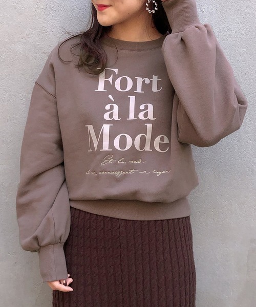 one after another NICE CLAUP（ワンアフターアナザーナイスクラップ）の「アソートスウェット（Tシャツ/カットソー・レディース・ベージュ/アイボリー/ミント/モカ・FREE）」の5枚目の写真