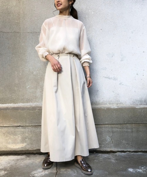 &g'aime（アンジェム）の「【＆g'aime】楊柳シアーブラウス（シャツ/ブラウス・レディース・ブラック/アイボリー/キャメル・FREE）」の11枚目の写真