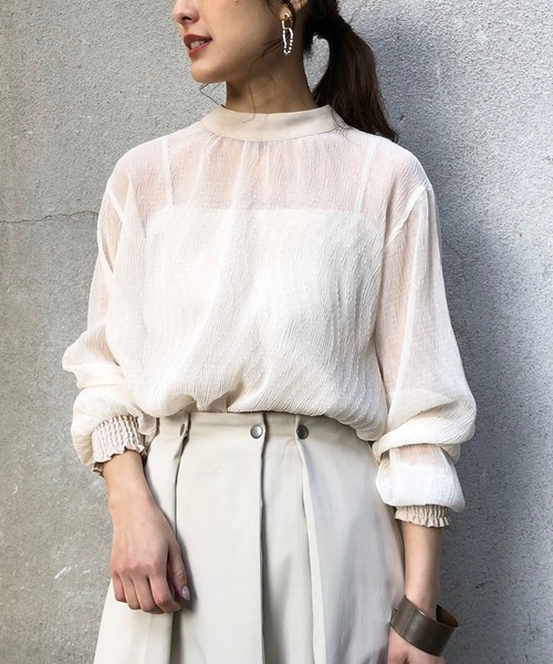 &g'aime（アンジェム）の「【＆g'aime】楊柳シアーブラウス（シャツ/ブラウス・レディース・ブラック/アイボリー/キャメル・FREE）」の16枚目の写真