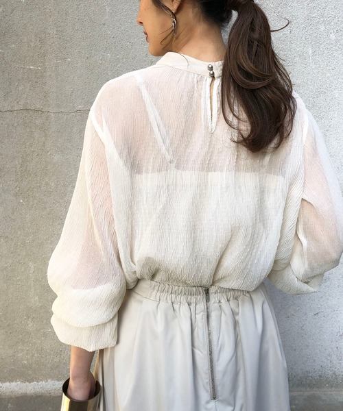 &g'aime（アンジェム）の「【＆g'aime】楊柳シアーブラウス（シャツ/ブラウス・レディース・ブラック/アイボリー/キャメル・FREE）」の14枚目の写真