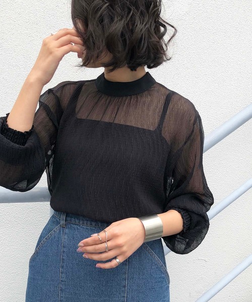 &g'aime（アンジェム）の「【＆g'aime】楊柳シアーブラウス（シャツ/ブラウス・レディース・ブラック/アイボリー/キャメル・FREE）」の19枚目の写真
