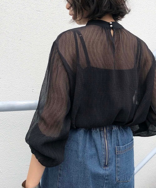 &g'aime（アンジェム）の「【＆g'aime】楊柳シアーブラウス（シャツ/ブラウス・レディース・ブラック/アイボリー/キャメル・FREE）」の22枚目の写真