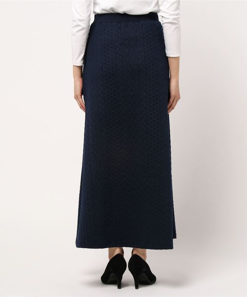 KOBE LETTUCE（コウベレタス）の「ケーブル柄カットソーロングスカート【セットアップOK】（スカート・レディース・キャメル/チャコールグレー/ネイビー/ブラック・FREE）」の6枚目の写真