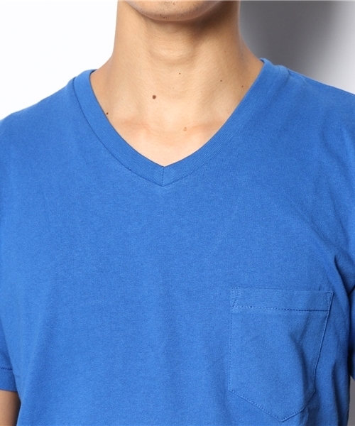 WEGO（ウィゴー）の「WEGO/USコットンVネックポケットTシャツ（Tシャツ/カットソー・メンズ・ホワイト/ネイビー/ロイヤルブルー/ライトピンク・LARGE/MEDIUM）」の8枚目の写真
