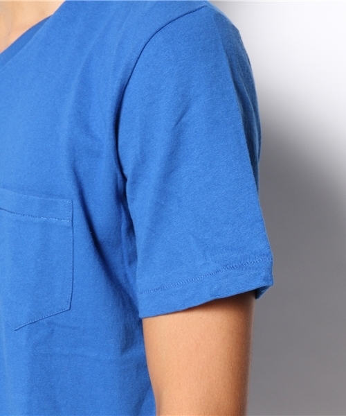 WEGO（ウィゴー）の「WEGO/USコットンVネックポケットTシャツ（Tシャツ/カットソー・メンズ・ホワイト/ネイビー/ロイヤルブルー/ライトピンク・LARGE/MEDIUM）」の9枚目の写真