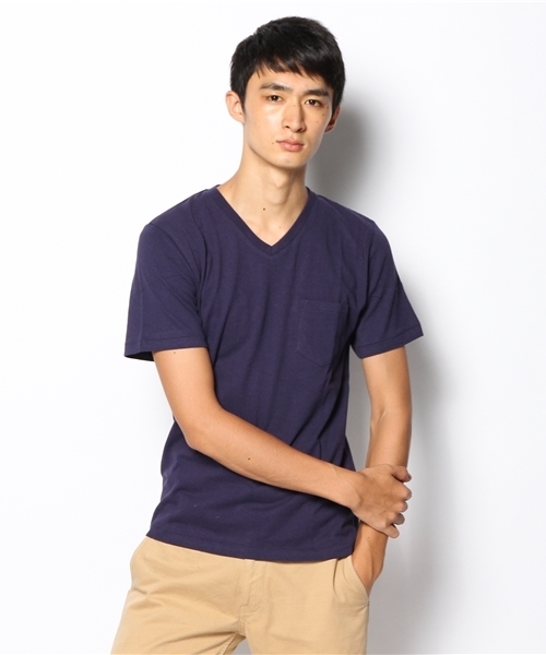 WEGO（ウィゴー）の「WEGO/USコットンVネックポケットTシャツ（Tシャツ/カットソー・メンズ・ホワイト/ネイビー/ロイヤルブルー/ライトピンク・LARGE/MEDIUM）」の13枚目の写真