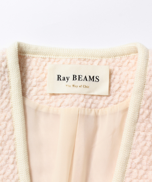 Ray BEAMS（レイビームス）の「Ray BEAMS / ブークレガウンコート（その他アウター・レディース・オフホワイト/ブラック・ONE SIZE）」の4枚目の写真
