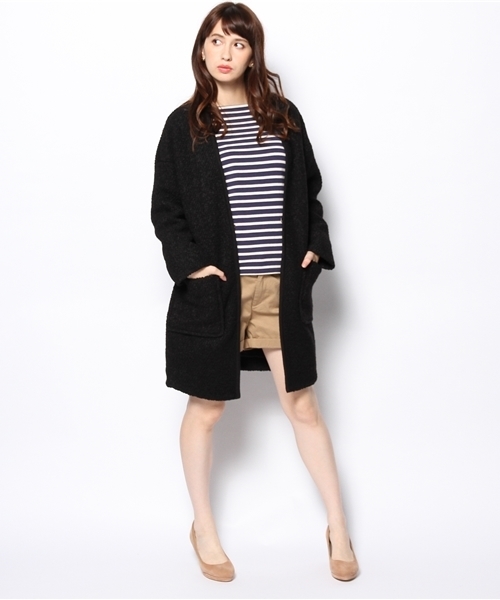 Ray BEAMS（レイビームス）の「Ray BEAMS / ブークレガウンコート（その他アウター・レディース・オフホワイト/ブラック・ONE SIZE）」の21枚目の写真