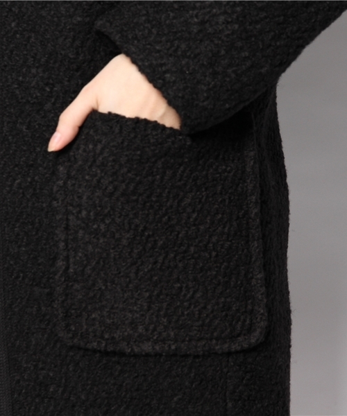 Ray BEAMS（レイビームス）の「Ray BEAMS / ブークレガウンコート（その他アウター・レディース・オフホワイト/ブラック・ONE SIZE）」の14枚目の写真