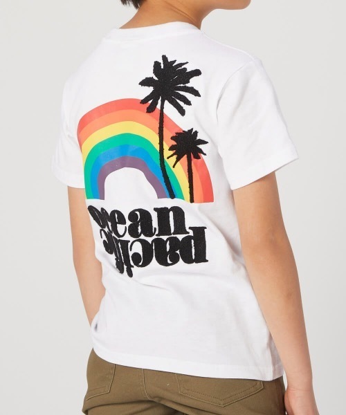 セール Op オーピー キッズバックプリントtシャツ 半袖 ポケット付き 刺繍 レインボー Tシャツ カットソー Ocean Pacific オーシャンパシフィック のファッション通販 Zozotown