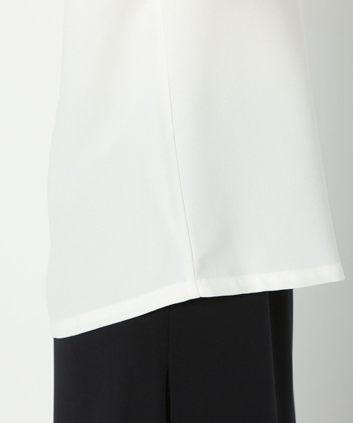 NARACAMICIE(ナラカミーチェ)の「レース付ジョーゼット長袖プルオーバーシャツ(シャツ/ブラウス・レディース・ホワイト/グレー・MEDIUM/LARGE/SMALL)」の7枚目の写真