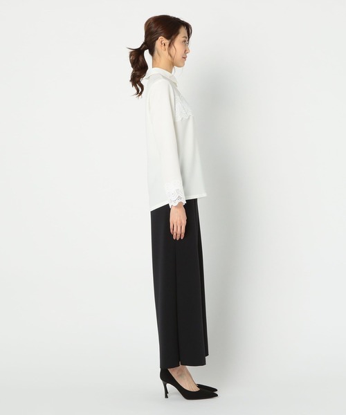 NARACAMICIE(ナラカミーチェ)の「レース付ジョーゼット長袖プルオーバーシャツ(シャツ/ブラウス・レディース・ホワイト/グレー・MEDIUM/LARGE/SMALL)」の17枚目の写真