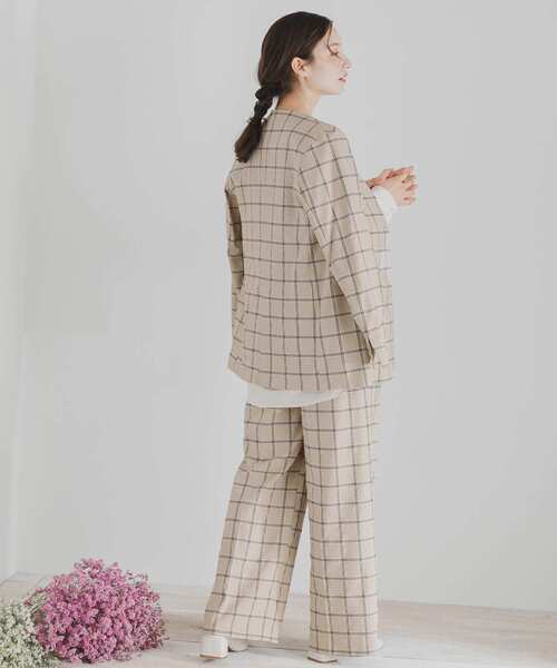 SENSE OF PLACE by URBAN RESEARCH（センスオブプレイスバイアーバンリサーチ）の「チェックワイドパンツ（その他パンツ・レディース・ベージュ系その他/ブラウン系その他・SMALL/MEDIUM）」の14枚目の写真