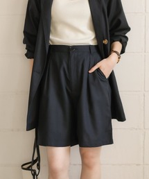 Bab | 【WEB限定】コットンリネンハーフパンツ/リネンブレンドコンパクトキュロットショートパンツ(その他パンツ)