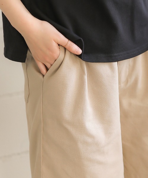 Bab（バブ）の「【WEB限定】コットンリネンハーフパンツ/リネンブレンドコンパクトキュロットショートパンツ（その他パンツ・レディース・ブラック/ベージュ・38）」の16枚目の写真
