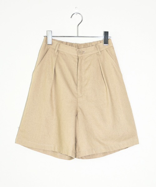 Bab（バブ）の「【WEB限定】コットンリネンハーフパンツ/リネンブレンドコンパクトキュロットショートパンツ（その他パンツ・レディース・ブラック/ベージュ・38）」の5枚目の写真