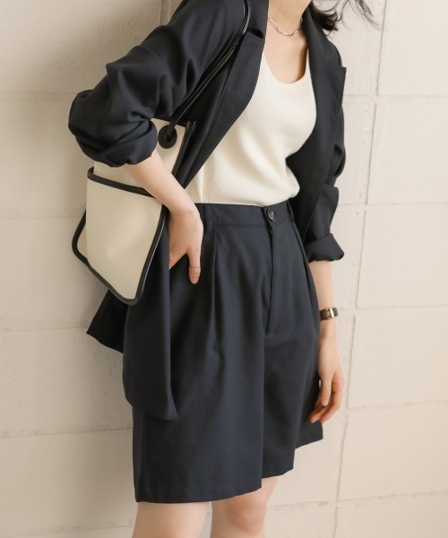 Bab（バブ）の「【WEB限定】コットンリネンハーフパンツ/リネンブレンドコンパクトキュロットショートパンツ（その他パンツ・レディース・ブラック/ベージュ・38）」の20枚目の写真