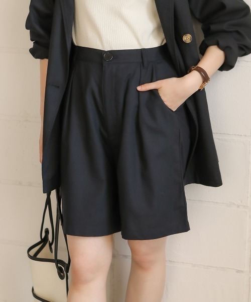 Bab（バブ）の「【WEB限定】コットンリネンハーフパンツ/リネンブレンドコンパクトキュロットショートパンツ（その他パンツ・レディース・ブラック/ベージュ・38）」の22枚目の写真