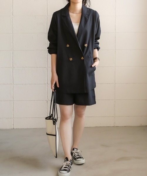 Bab（バブ）の「【WEB限定】コットンリネンハーフパンツ/リネンブレンドコンパクトキュロットショートパンツ（その他パンツ・レディース・ブラック/ベージュ・38）」の3枚目の写真