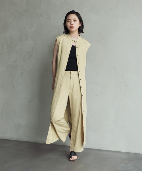 Aunt Marie's（アントマリーズ）の「バンドカラーノースリジレワンピース（ワンピース・レディース・ブラック/イエロー・FREE）」の8枚目の写真